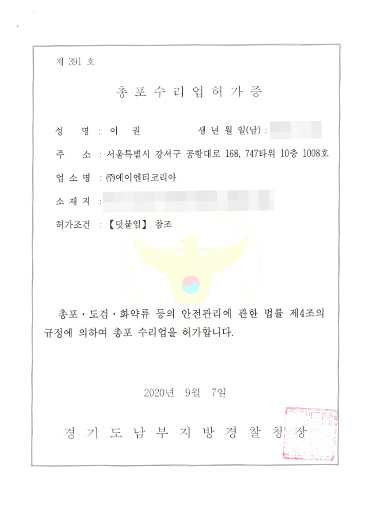 License for Sales of Firearms